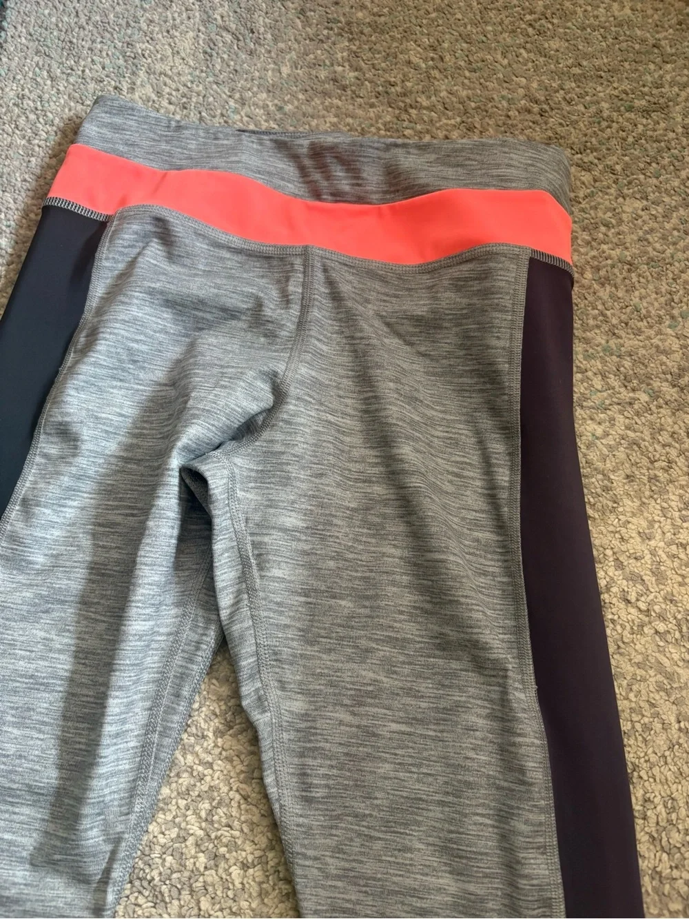 Nike Gray, Coral and Navy Colorblock Leggings